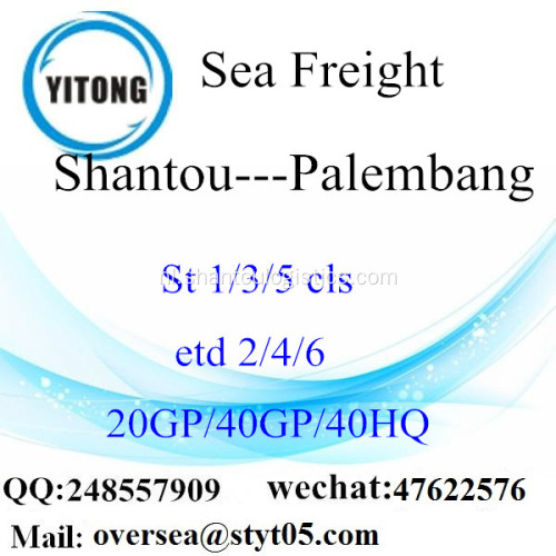Shantou poort zeevracht verzending naar Palembang
